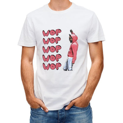 Inkmay Casual  Cotton T-shirt Wop Wop Pattern Print On Fabric Unisex T-shirtTimeless Heavyweight T-Shirt