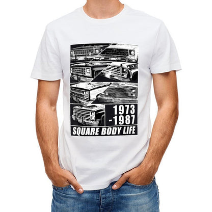 Inkmay Casual Cotton T-shirt Square Body Life Print Pattern Art Unisex T-shirtSoftstyle EverydayFit T-Shirt