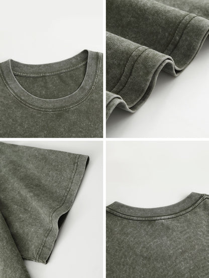 230gsm Heat Transfer Print Canvas Cotton Pre-washed T-shirt, Front Print, Teal
