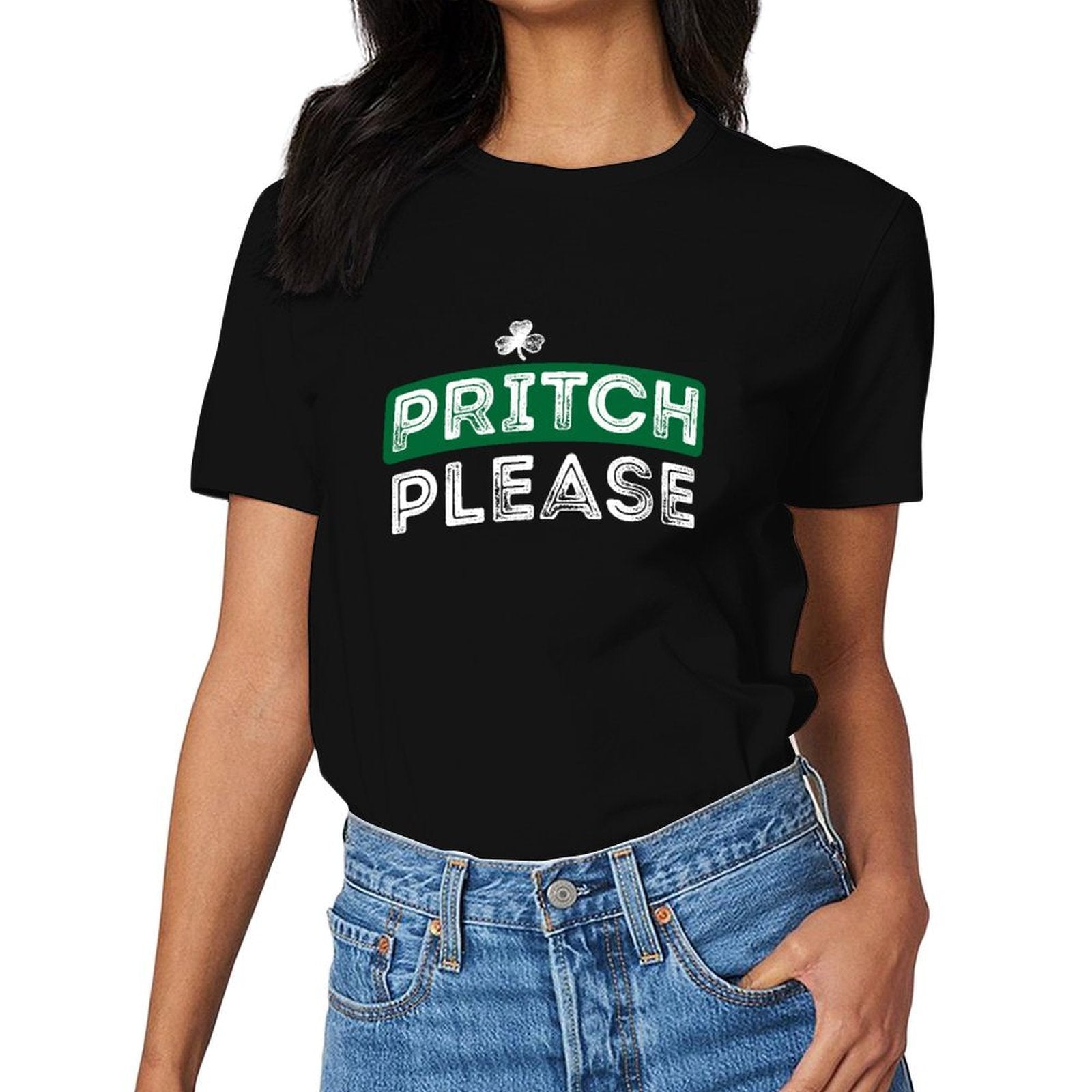 Inkmay Casual  Cotton T-shirt Green Background With White Text Pritch Unisex T-shirtWrinkle-Free TrueComfort T-Shirt