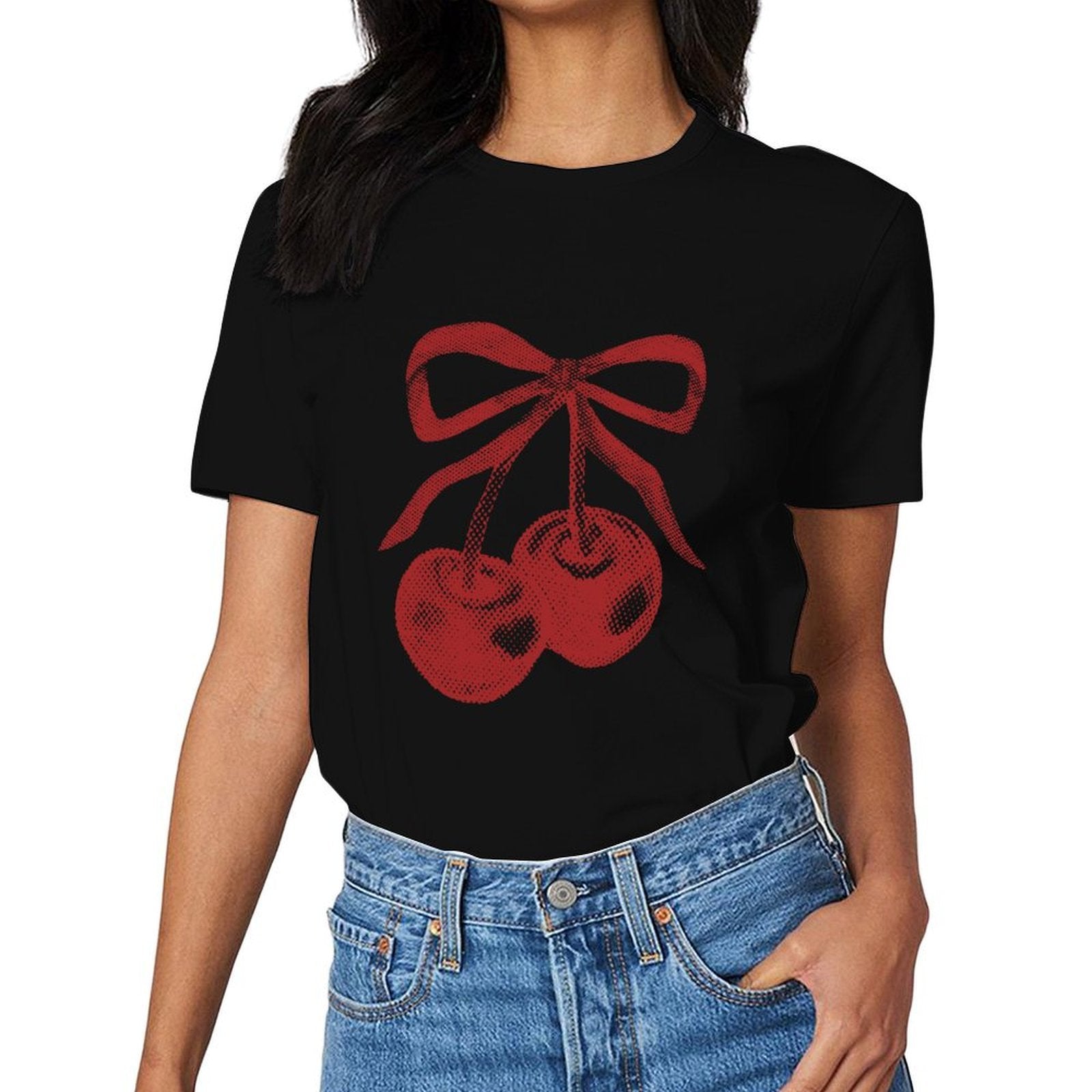 Inkmay Casual Cotton T-shirt Solid Red Background No Patterns Unisex T-shirtMinimalist Eco / Sustainable T-Shirt