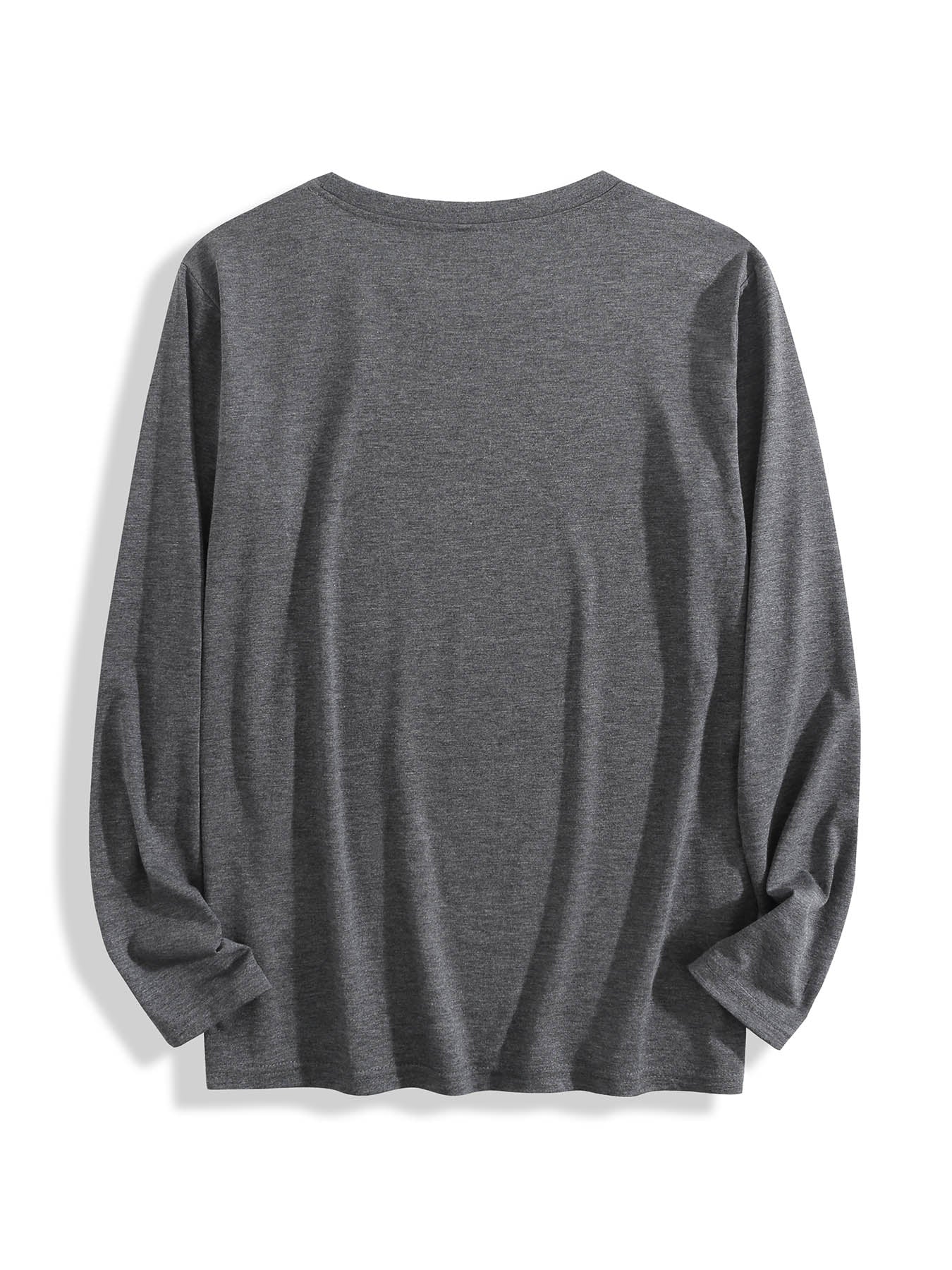 180g pure cotton crew neck long-sleeved shirt  dark gray