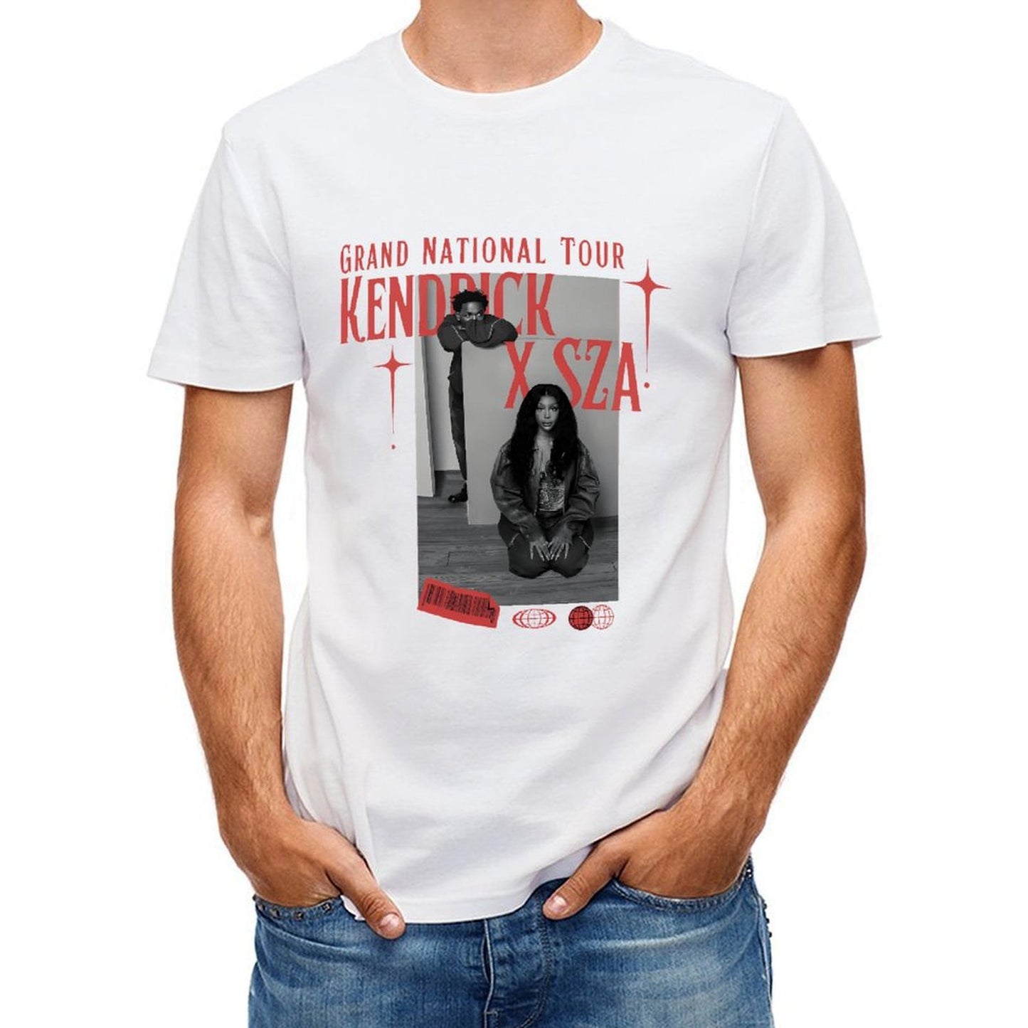 Inkmay Casual Cotton T-shirt Drick X Sza Collaboration Poster Art Unisex T-shirt