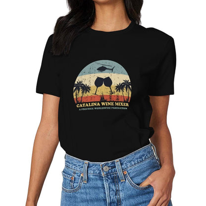 Inkmay Casual  Cotton T-shirt Catalina Wine Mixer Helicopter Palm Trees Unisex T-shirtNeutral EverydayFit T-Shirt