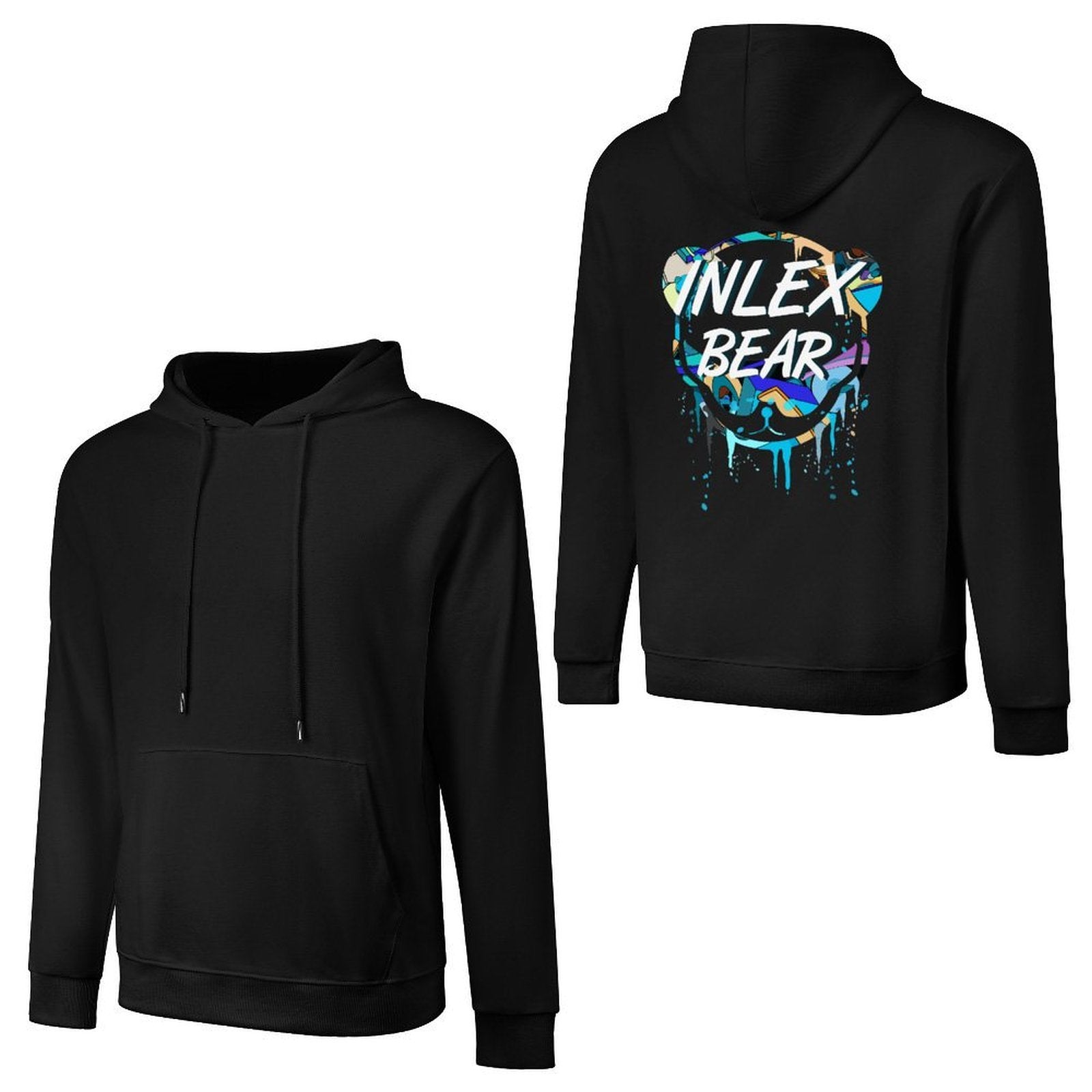 Inlex bear hooded pocket sweatshirt with back detailEasy-Care SoftLineHoodie