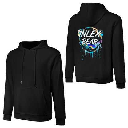 Inlex bear hooded pocket sweatshirt with back detailEasy-Care SoftLineHoodie
