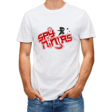 Inkmay Casual Cotton T-shirt Ninja Silhouette On Red Background Art Unisex T-shirtColorfast Street T-Shirt
