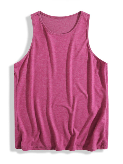 Custom-made rose red comfortable and stylish women's sleeveless T-shirt