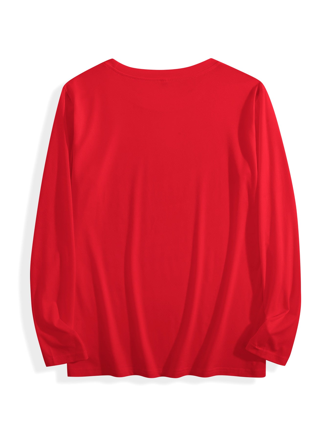 180g pure cotton crew neck long-sleeved shirt  red BACK
