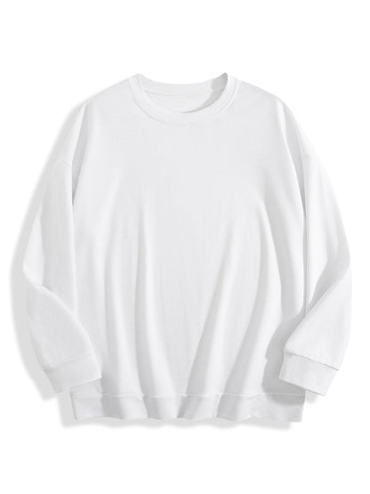 240g Crew Neck Sweatshirt - White-back