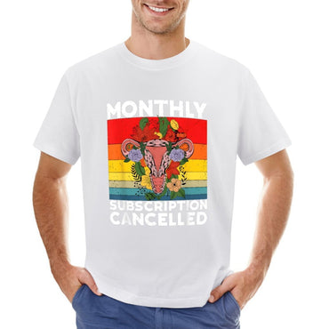 Inkmay Casual  Cotton T-shirt Monthly Subscription Cancelled With Floral Design Unisex T-shirtFresh Eco-Conscious T-Shirt