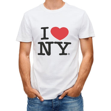 Inkmay Casual  Cotton T-shirt Heart Over New York Pattern Print Unisex T-shirtVintage Sharp T-Shirt