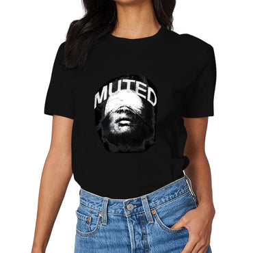 Inkmay Casual Cotton T-shirt Muted Face Art Print Bold Design Unisex T-shirtMinimalist Performance T-Shirt