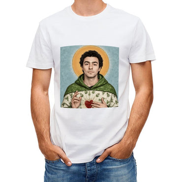 Inkmay Casual  Cotton T-shirt Green Robe With Floral Prints Unisex T-shirtSoftTouch Cotton T-Shirt