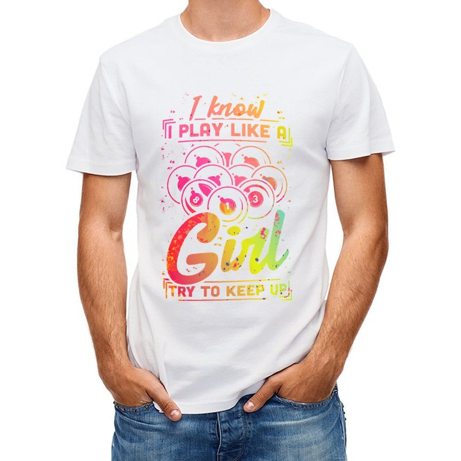 Inkmay Casual  Cotton T-shirt Colorful Abstract Art With Text Design Unisex T-shirtLong Lasting RegularFit T-Shirt