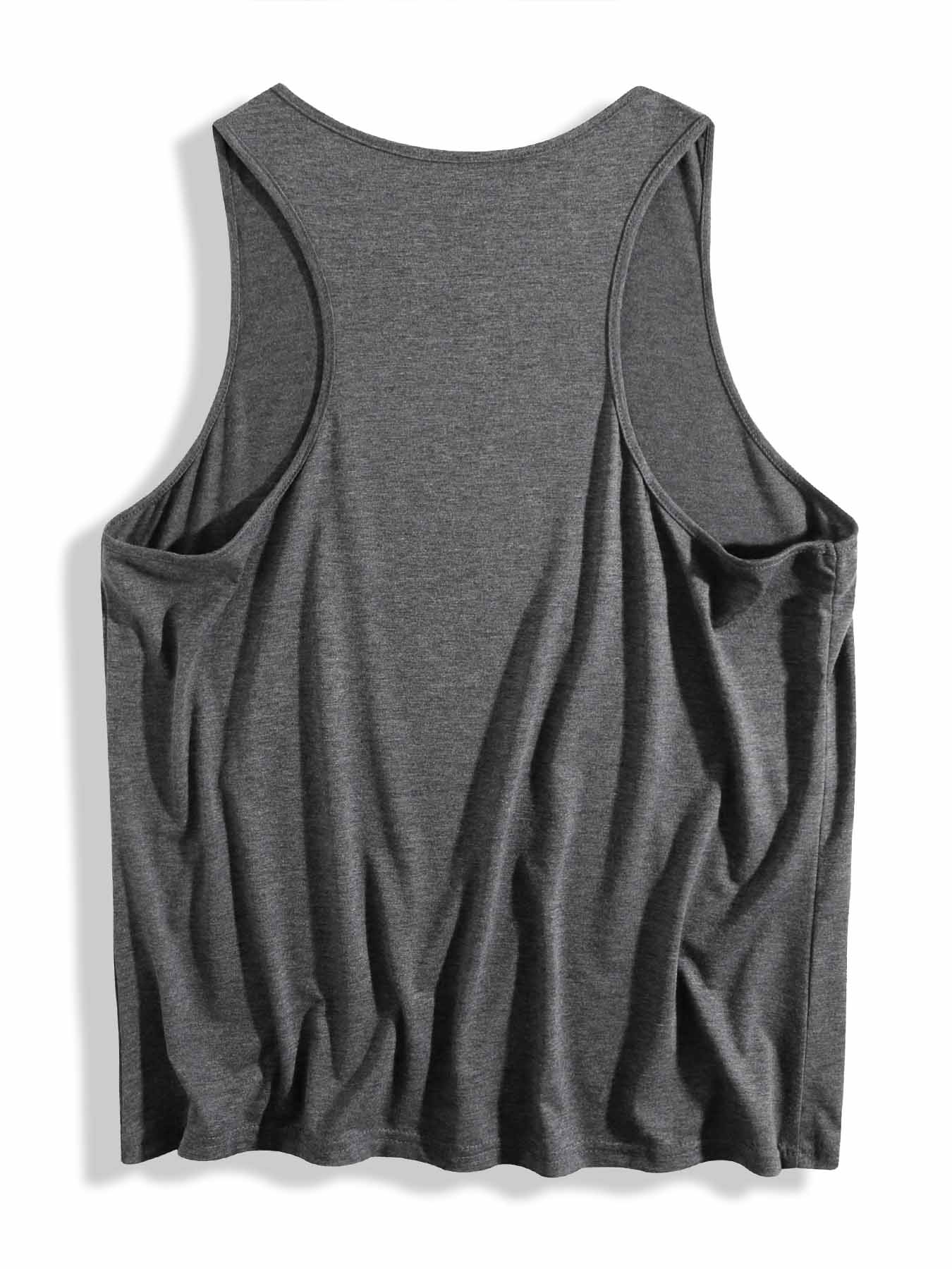 Custom-made dark gray comfortable and breathable women's sleeveless T-shirt