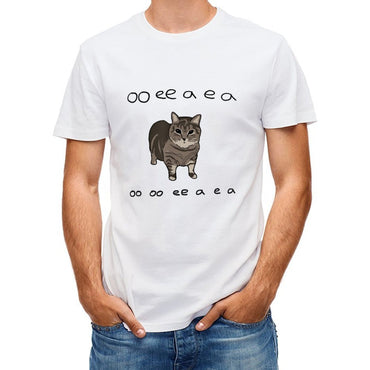 Inkmay Casual Cotton T-shirt Cat With Brown And Gray Fur Unisex T-shirtMidweight Classic T-Shirt