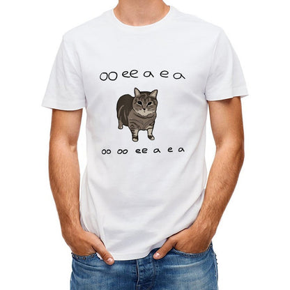 Inkmay Casual Cotton T-shirt Cat With Brown And Gray Fur Unisex T-shirtMidweight Classic T-Shirt