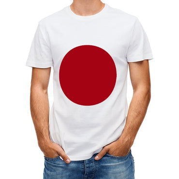Inkmay Casual Cotton T-shirt Red Background With White Lines Unisex T-shirtFundraising Plain T-Shirt