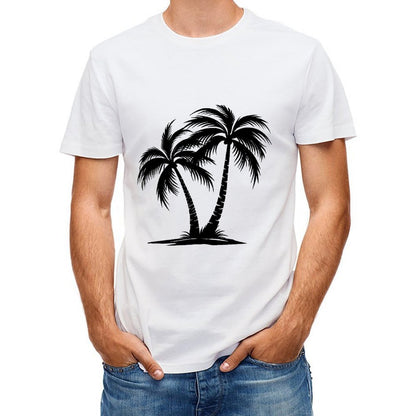 inkmay-casual-cotton-t-shirt-solid-white-vertical-line-on-black-unisex-t-shirt