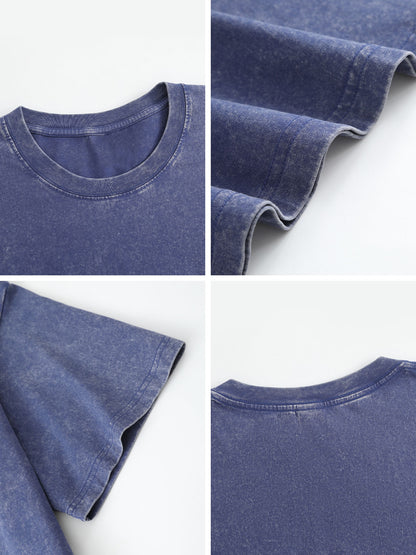 230gsm Heat Transfer Canvas Cotton Pre-washed T-shirt, Front Panel Print, Ice Blue