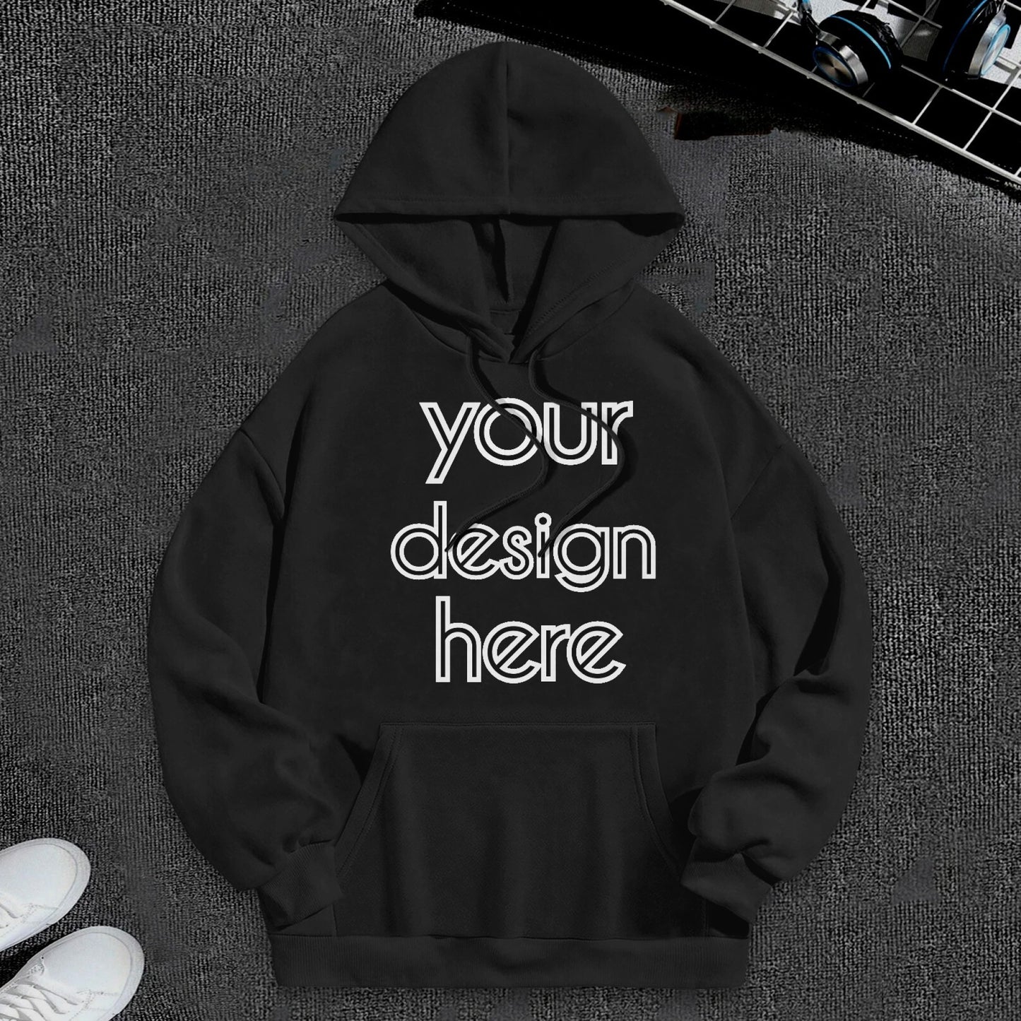 Custom high-quality black hoodie