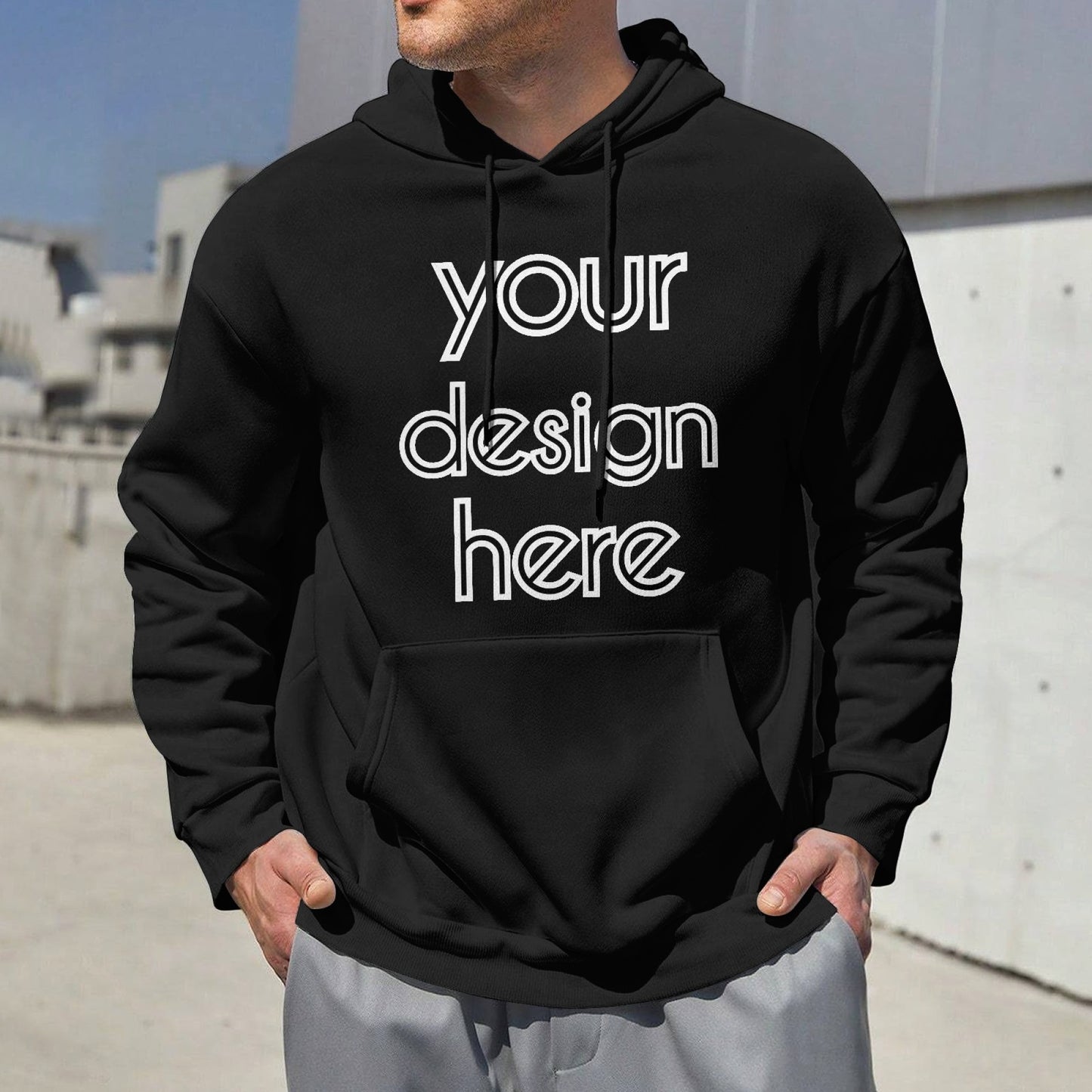 Custom high-quality black hoodie