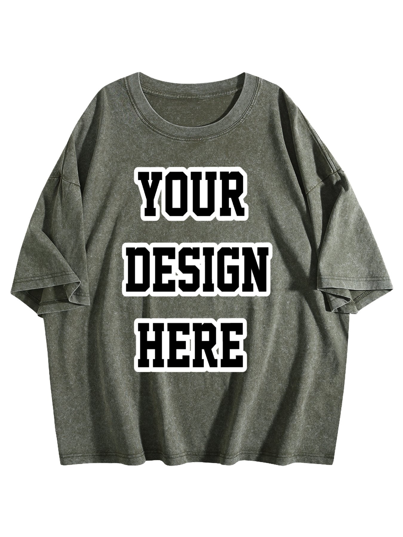 230gsm Heat Transfer Print Canvas Cotton Pre-washed T-shirt, Front Print, Teal