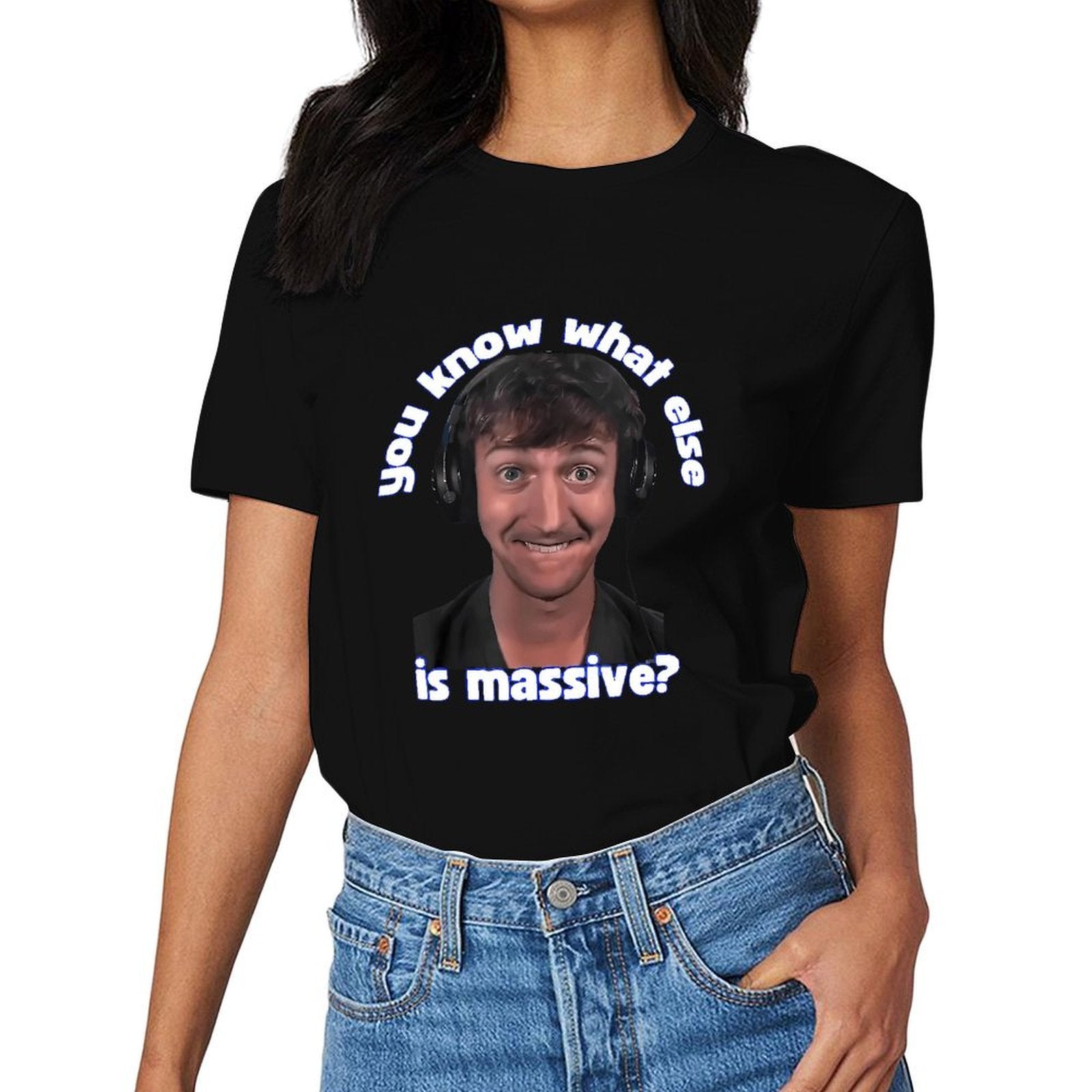 Inkmay Casual Cotton T-shirt Man Wearing Headphones With Text Overlay Unisex T-shirtAllDay Heritage T-Shirt