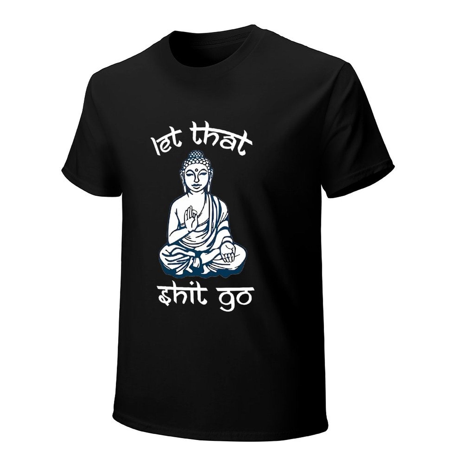 Inkmay Casual  Cotton T-shirt Buddha Sitting In Meditation Pose Art Unisex T-shirtEdition Colorfast T-Shirt