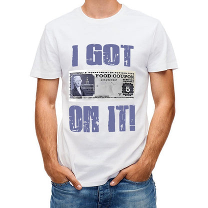 Inkmay Casual Cotton T-shirt Food Coupon Design With Jefferson Pattern Unisex T-shirtHeavyweight Design-Your-Own T-Shirt