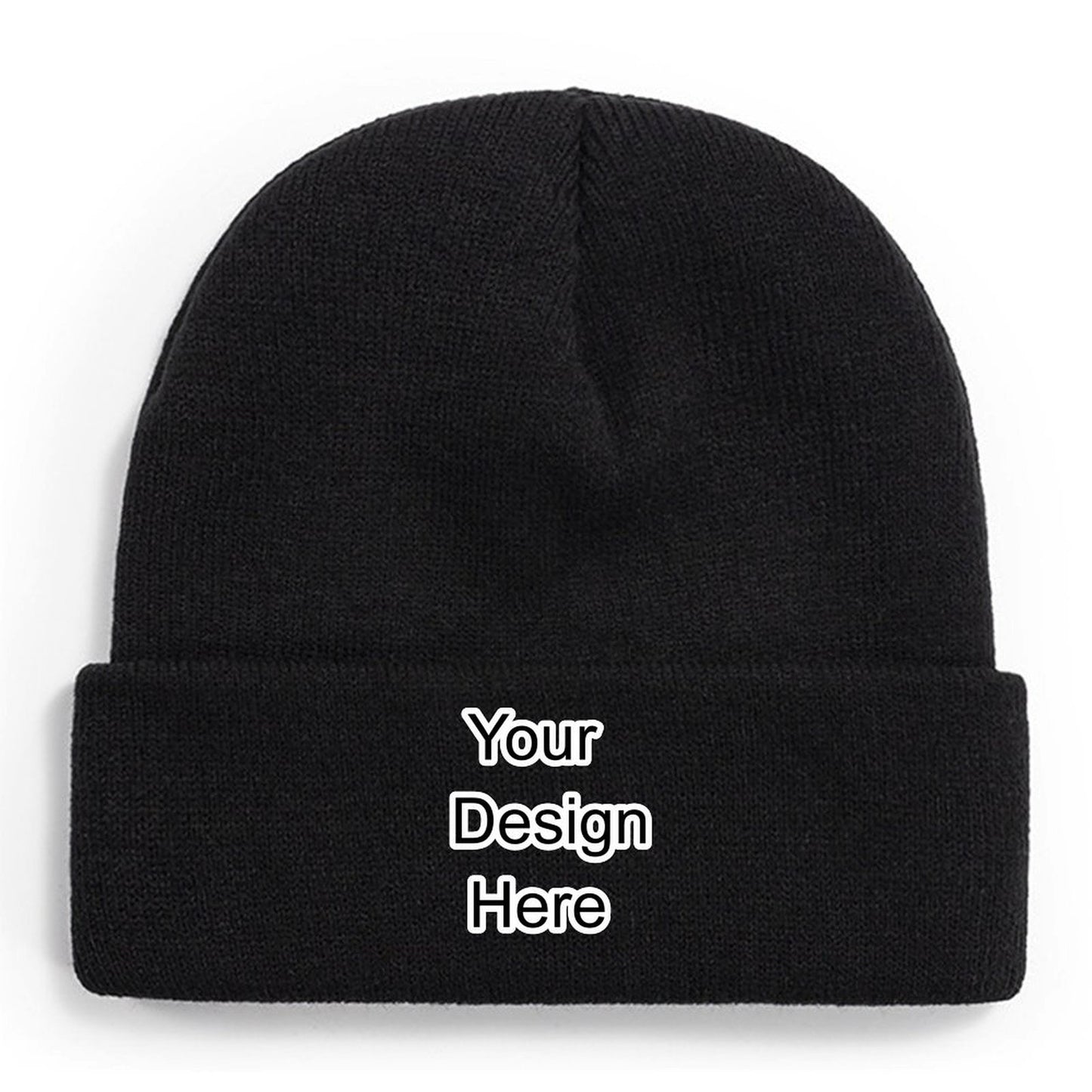 Custom black knit hat