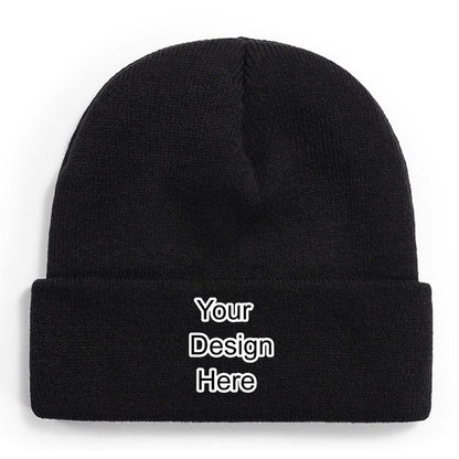 Custom black knit hat