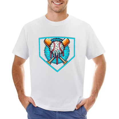 Inkmay Casual  Cotton T-shirt Back The Blue Police Support Design Unisex T-shirtNatural Indoor T-Shirt