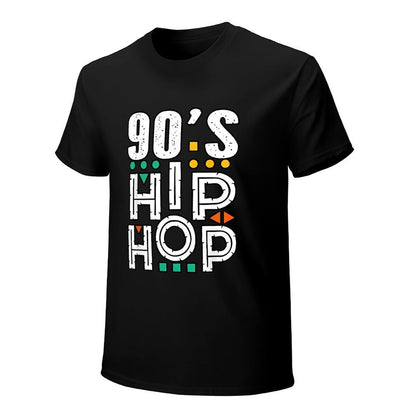 Inkmay Casual  Cotton T-shirt Nineties Hip Hop Pattern Print Design Unisex T-shirtHeavyweight Simple T-Shirt