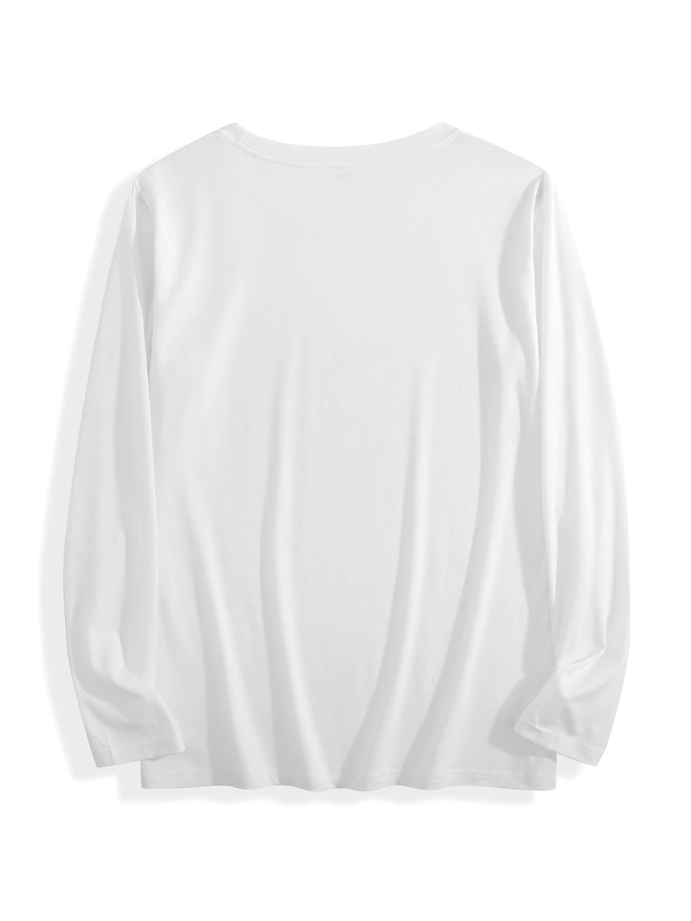 White slim-fit crew neck long-sleeved T-shirt