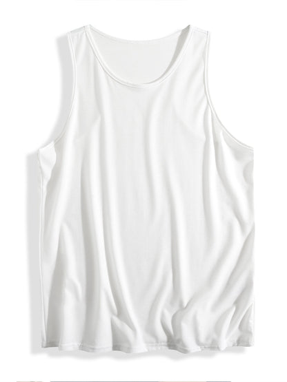 Custom-made white comfortable women's sleeveless T-shirt