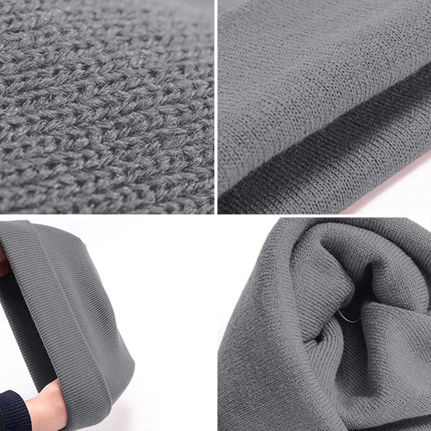 Custom grey knit hat