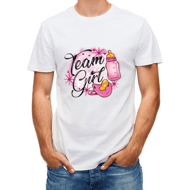 Inkmay Casual Cotton T-shirt Team Girl Pink Baby Items Unisex T-shirtRegular Natural T-Shirt