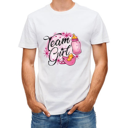 Inkmay Casual Cotton T-shirt Team Girl Pink Baby Items Unisex T-shirtRegular Natural T-Shirt