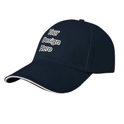 Custom dark navy blue sandwich baseball cap