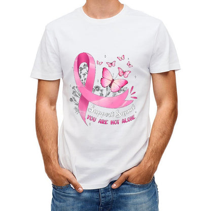 inkmay-casual-cotton-t-shirt-pink-ribbon-butterflies-support-squad-design-unisex-t-shirt