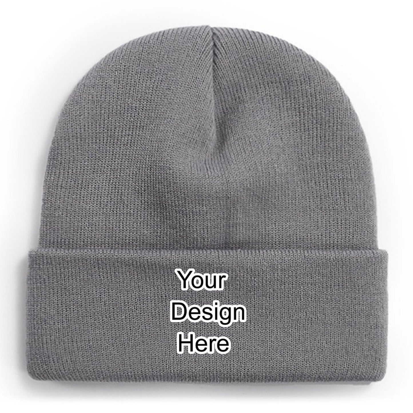 Custom grey knit hat
