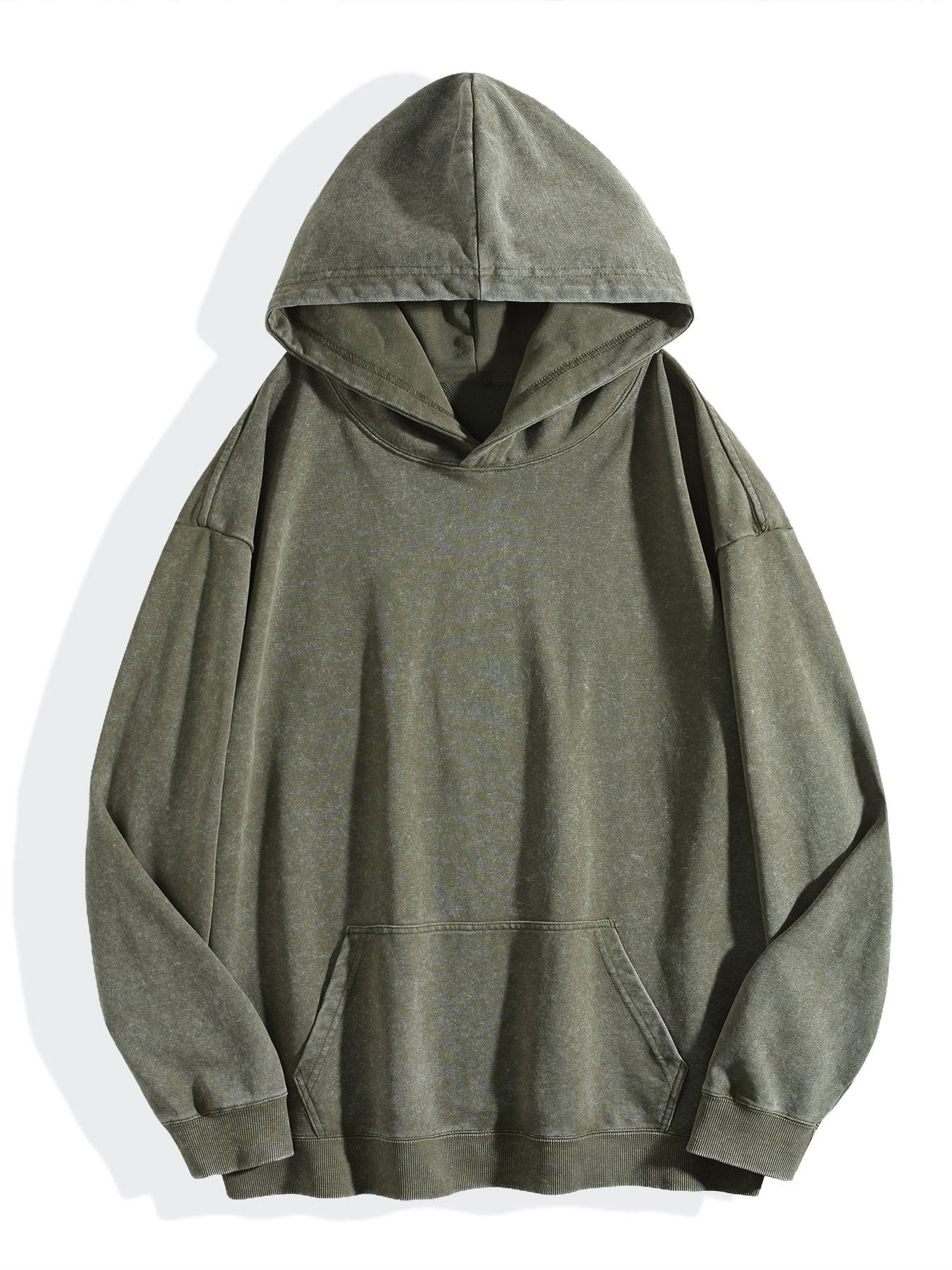 Washed Vintage Hoodie Without Drawstring - Teal