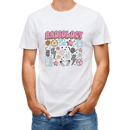 Inkmay Casual  Cotton T-shirt Radiology Stickers With Various Designs Unisex T-shirtSlim Fit Long Lasting T-Shirt