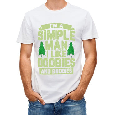 Inkmay Casual  Cotton T-shirt Green Trees On Light Background Design Unisex T-shirtBreathable Eco / Sustainable T-Shirt