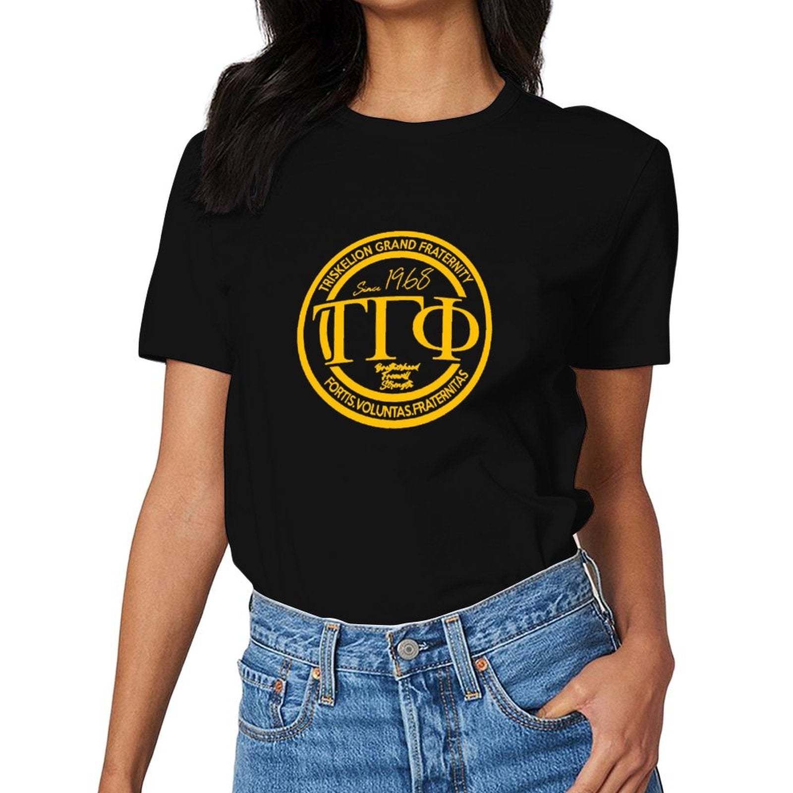 Inkmay Casual Cotton T-shirt Solid Yellow Background No Patterns Unisex T-shirt100% Cotton RelaxFit T-Shirt