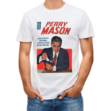 Inkmay Casual  Cotton T-shirt Perry Mason Comic Book Cover Art Unisex T-shirtYearRound Retro T-Shirt