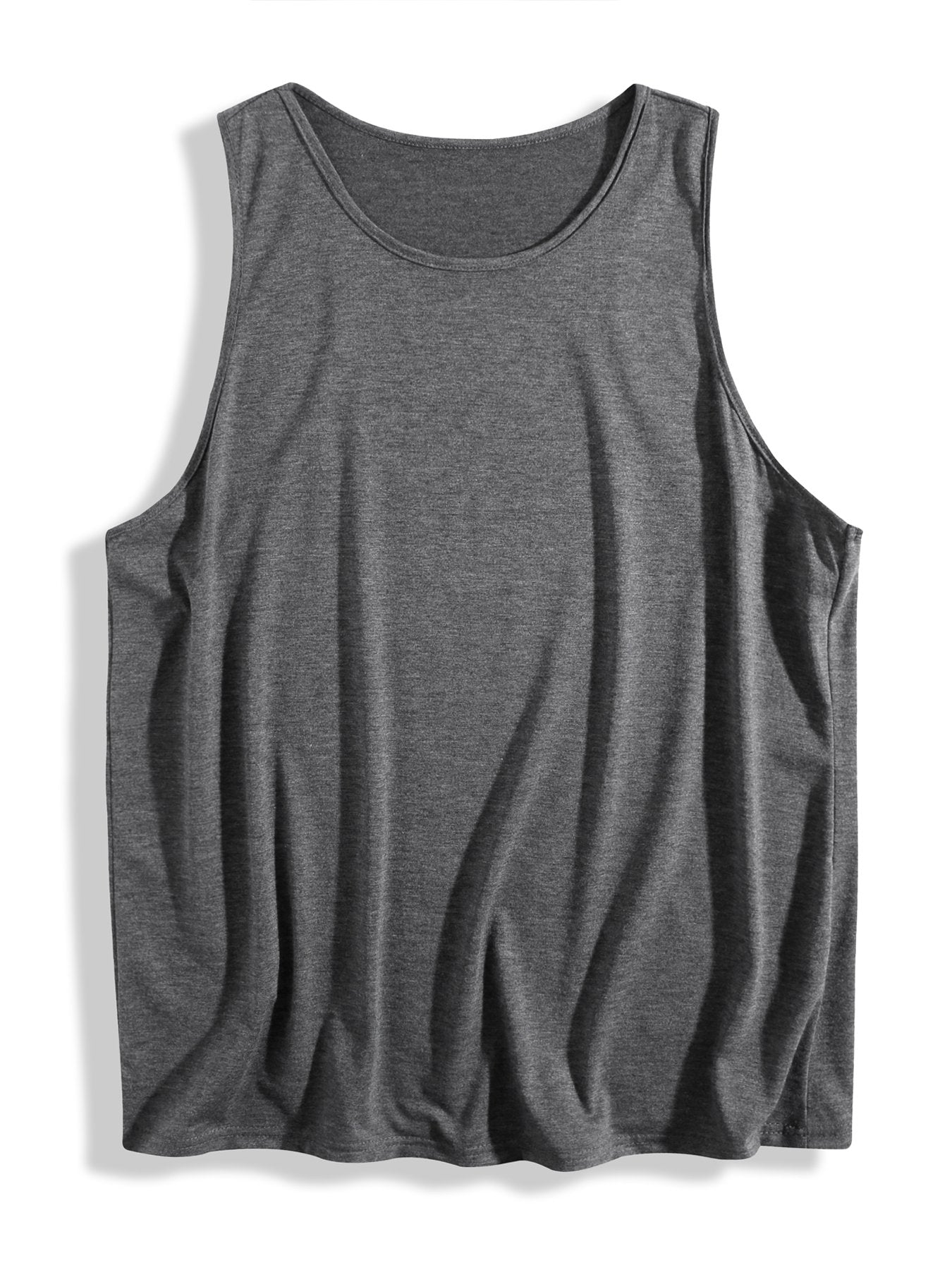 Custom-made dark gray comfortable and breathable women's sleeveless T-shirt