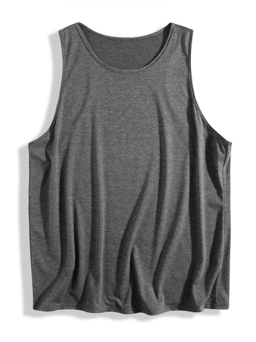 Custom-made dark gray comfortable and breathable women's sleeveless T-shirt